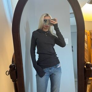 Y2K style Parasuco  Ribbed Hoodie Sweatshirt